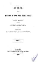 Libro Anales de la Academia de ciencias medicas, físicas y naturales de la Habana