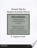 Libro Answer Key for the Student Activities Manual for Identidades