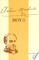 Libro Antonio Machado hoy, 1939-1989
