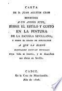 Libro Carta de D. Juan Agustín Ceán Bermúdez a un amigo suyo