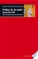 Libro Crítica de la razón poscolonial