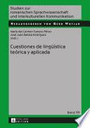 Libro Cuestiones de Lingüística Teórica y Aplicada
