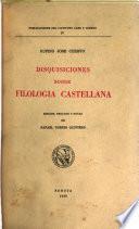 Libro Disquisiciones sobre filología castellana