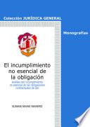 Libro El incumplimiento no esencial de la obligación