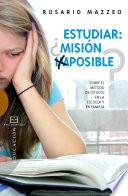 Libro Estudiar ¿misión imposible?