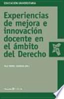 Libro Experiencias de mejora e innovación docente en el ámbito del derecho