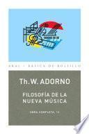 Libro Filosofía de la nueva música