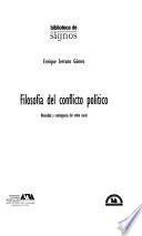 Libro Filosofía del conflicto político