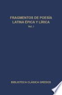 Libro Fragmentos de poesía latina épica y lírica I