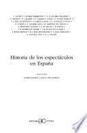 Libro Historia de los espectáculos en España