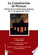 Libro La Constitución de Weimar