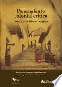 Libro Pensamiento colonial crítico