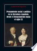 Libro Pensamiento social y político en la literatura española