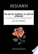 Libro RESUMEN - The Art Of Learning / El arte de aprender: Un viaje interior hacia el rendimiento óptimo Por Josh Waitzkin