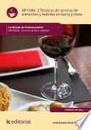 Libro Técnicas de servicio de alimentos y bebidas en barra y mesa. HOTR0508