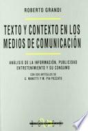 Libro Texto y contexto en los medios de comunicación