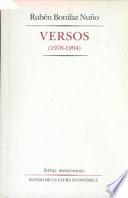 Libro Versos, 1978-1994